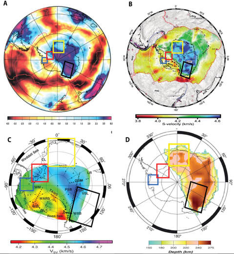 Comparison of different tomographic models created for Antarctica.